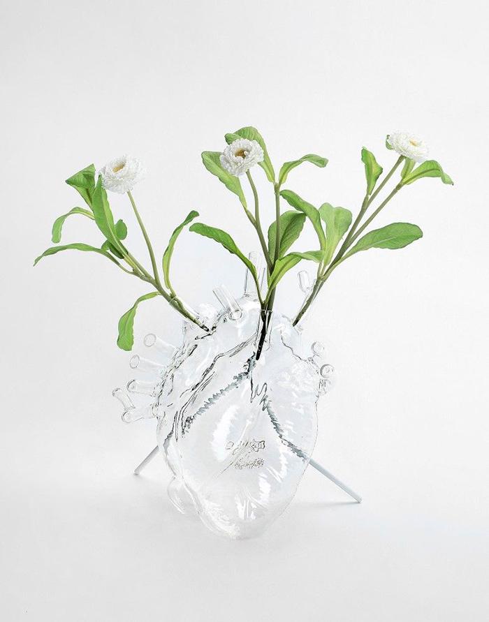 ‘LOVE IN BLOOM’ Heart Vase in Glass