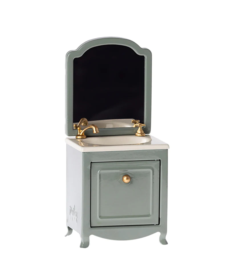 MAILEG MINIATURE SINK DRESSER & MIRROR - MINT