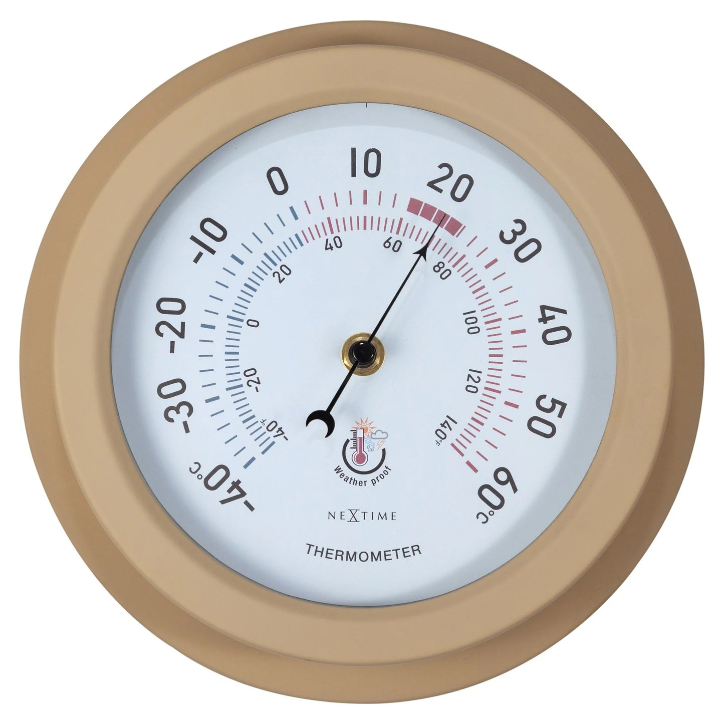 NeXtime Weatherstation Outdoor Round Wall Thermometer, 22cm