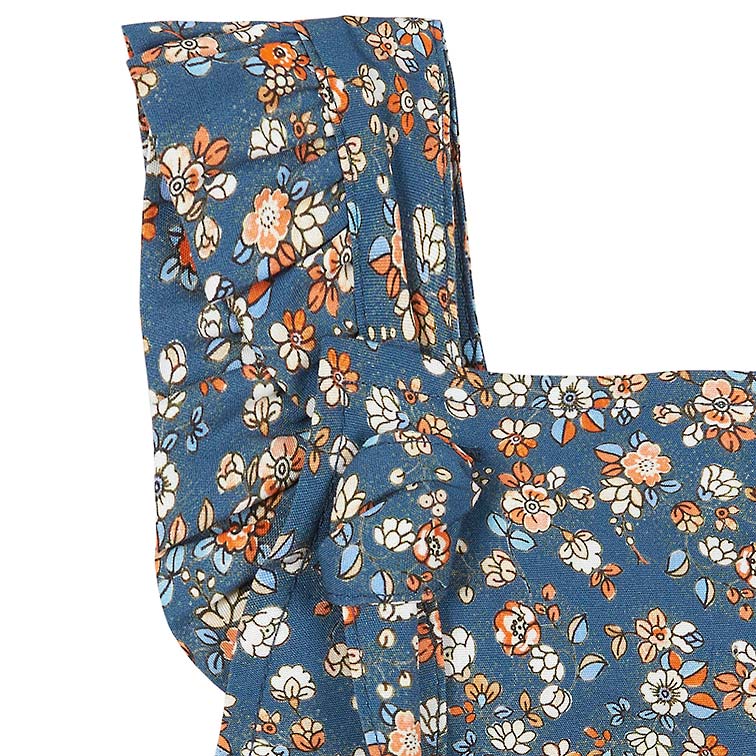 Baby Romper in 100% Cotton with French Navy Floral Print