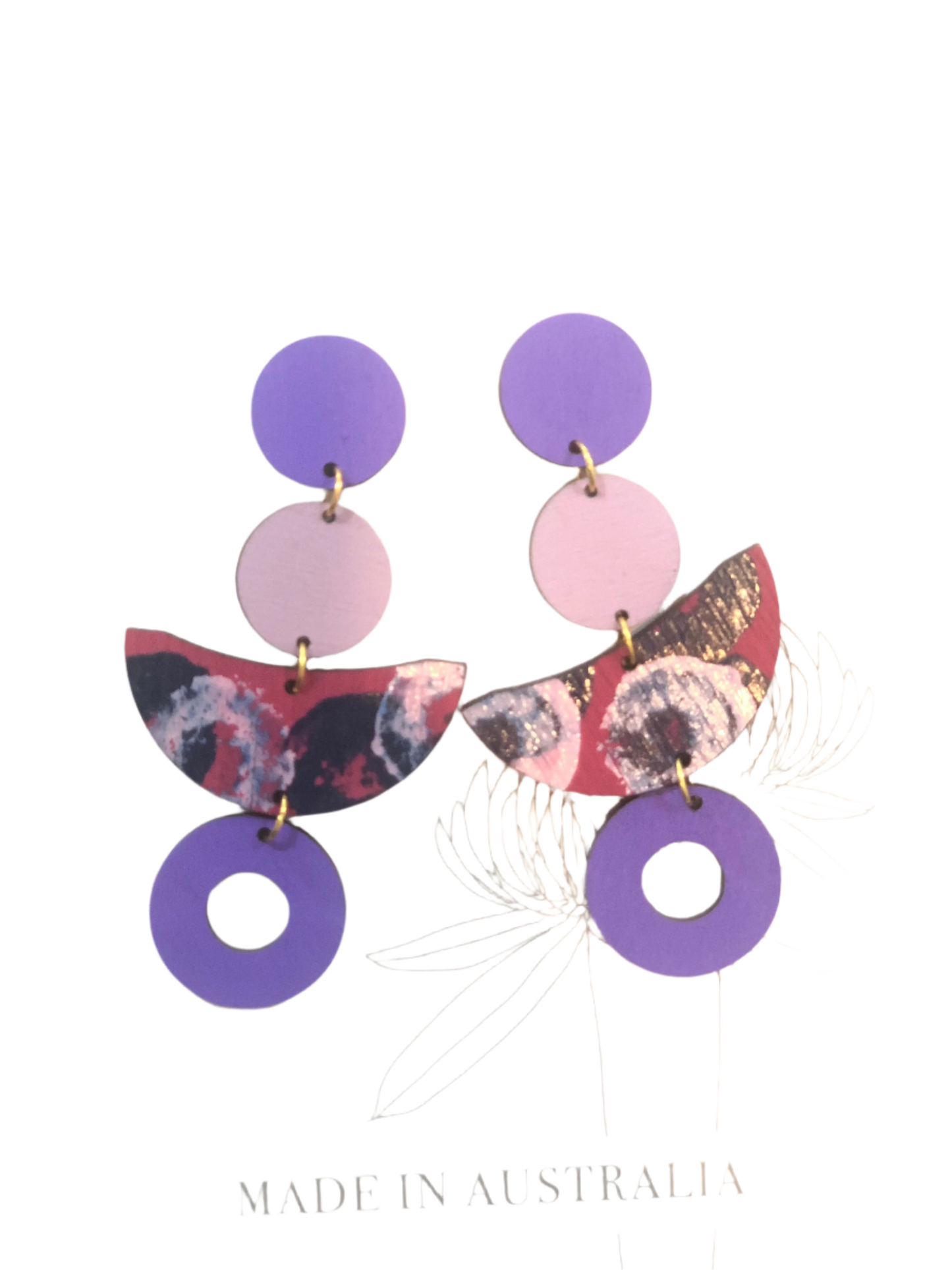 B. Twomey Drop Earrings - Purple