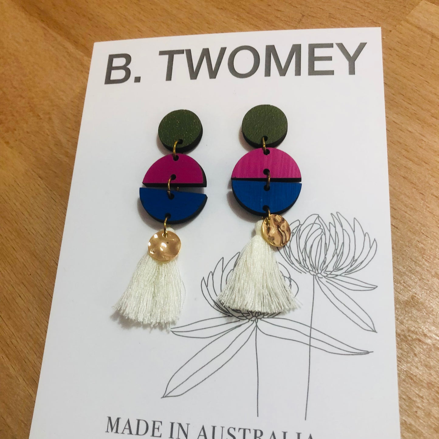 B. Twomey Drop Earrings - Ruby