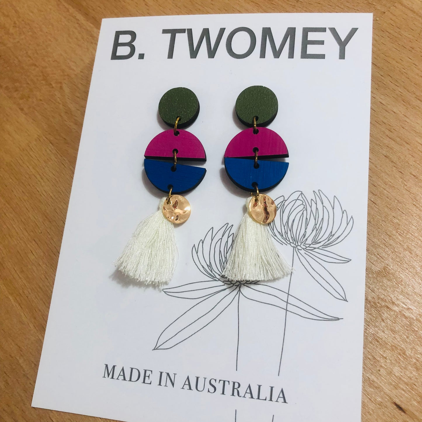 B. Twomey Drop Earrings - Ruby