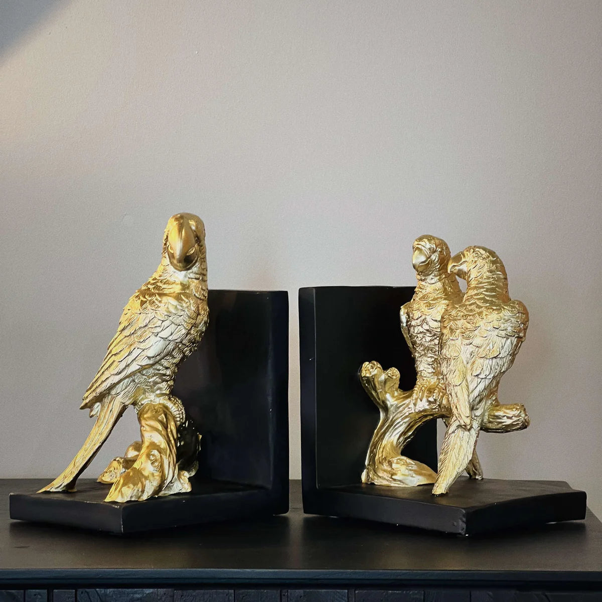 PARROT BOOKENDS | GOLD