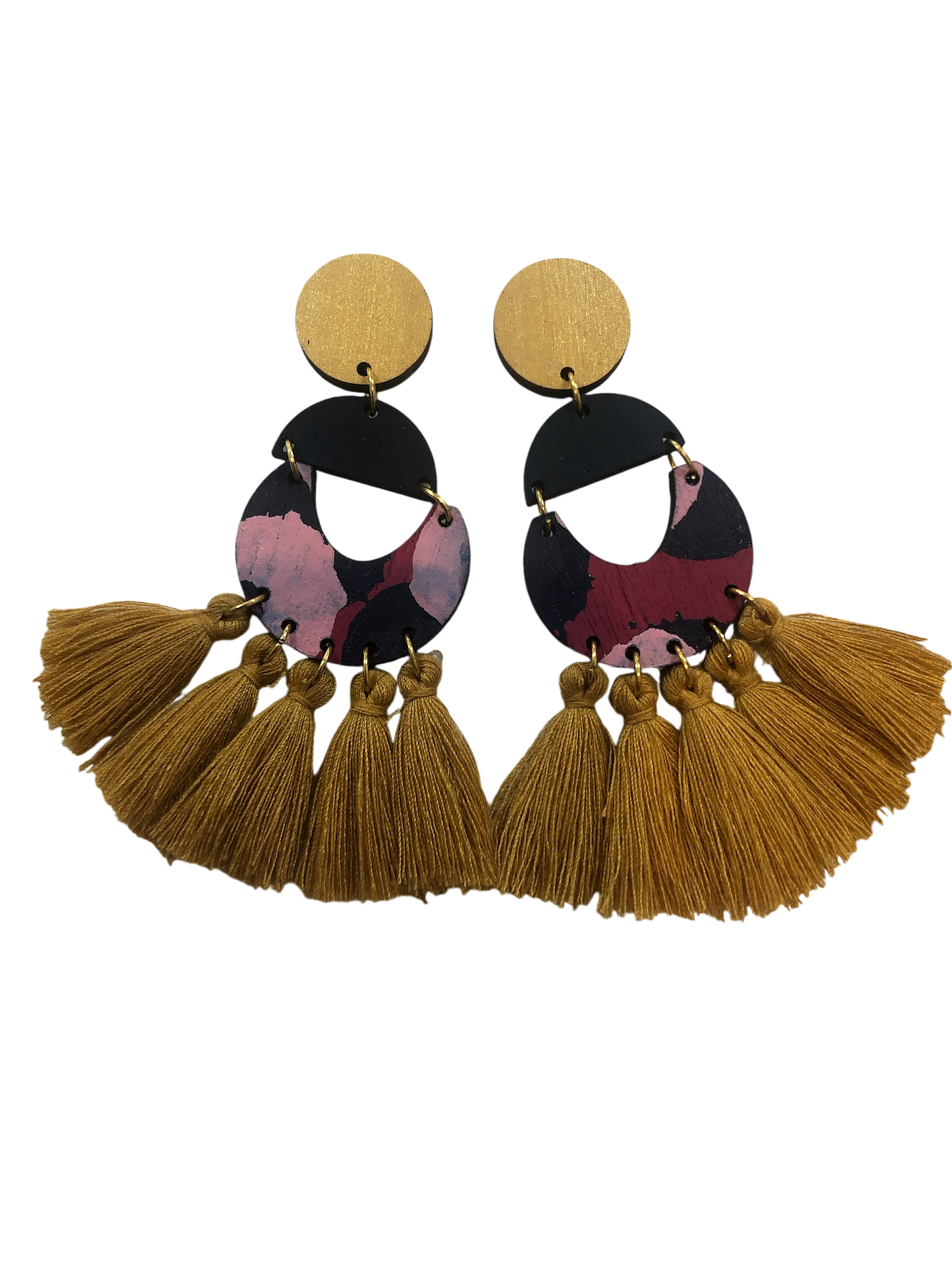 BEE Carmody Drop Earrings Deep Teal Tassels