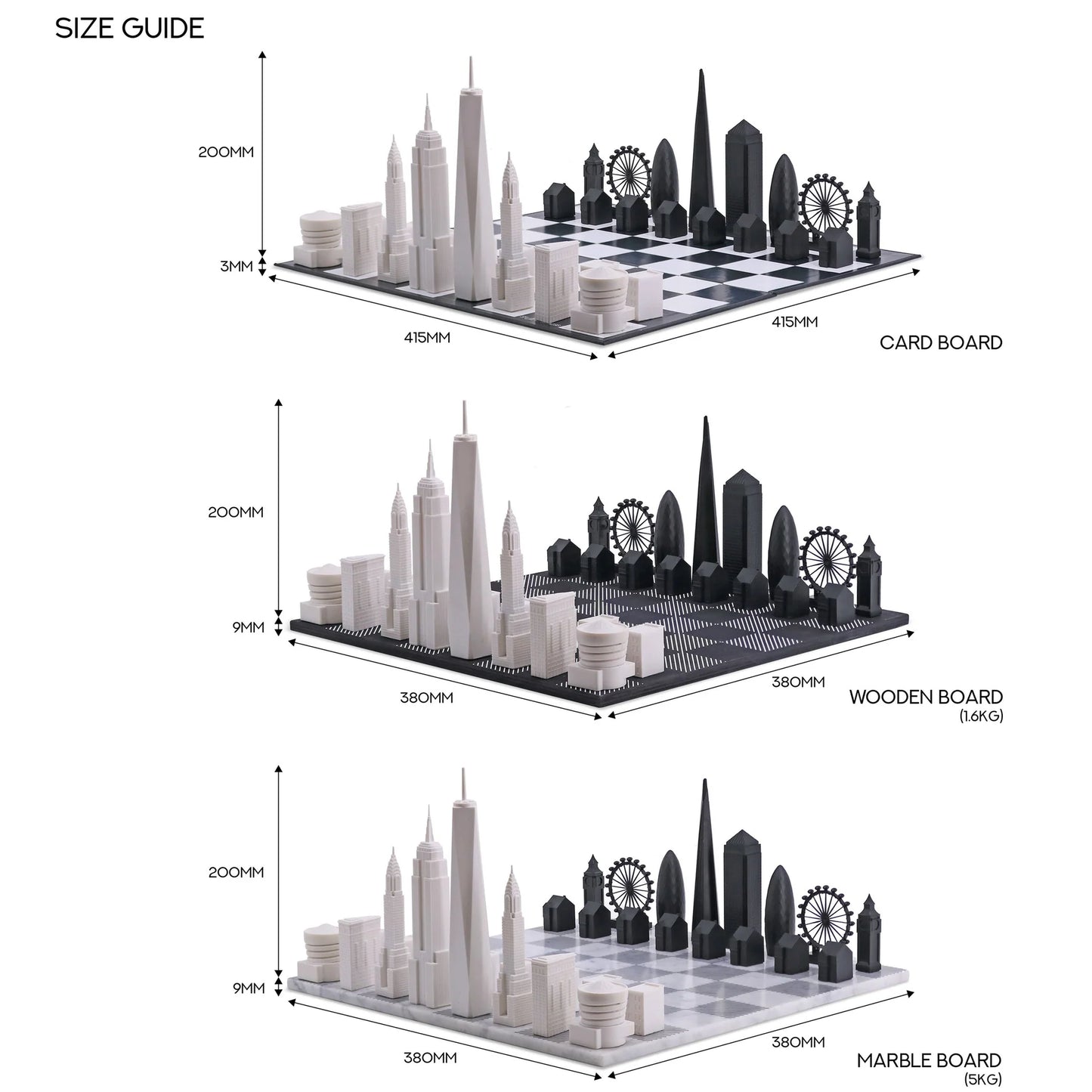 NEW YORK CITY VS. LONDON SPECIAL EDITION CHESS SET