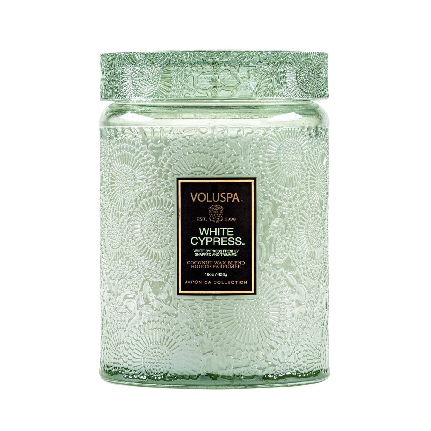 VOLUSPA WHITE CYPRESS 100HR JAR CANDLE